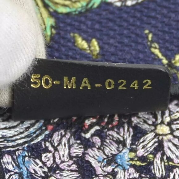 Auth Christian Dior Book Tote Large Handbag Tote Bag Navy Canvas - Picture 3 of 14